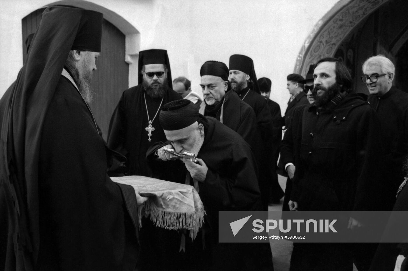 Maronite Catholic patriarch Nasrallah Boutros Sfeir visits USSR