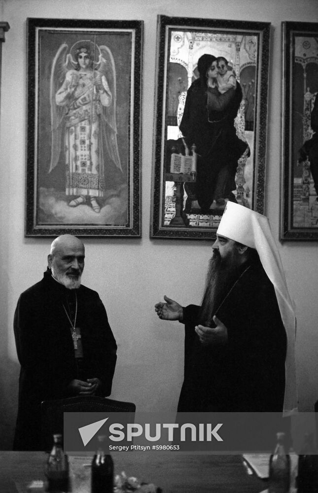 Maronite Catholic patriarch Nasrallah Boutros Sfeir visits USSR