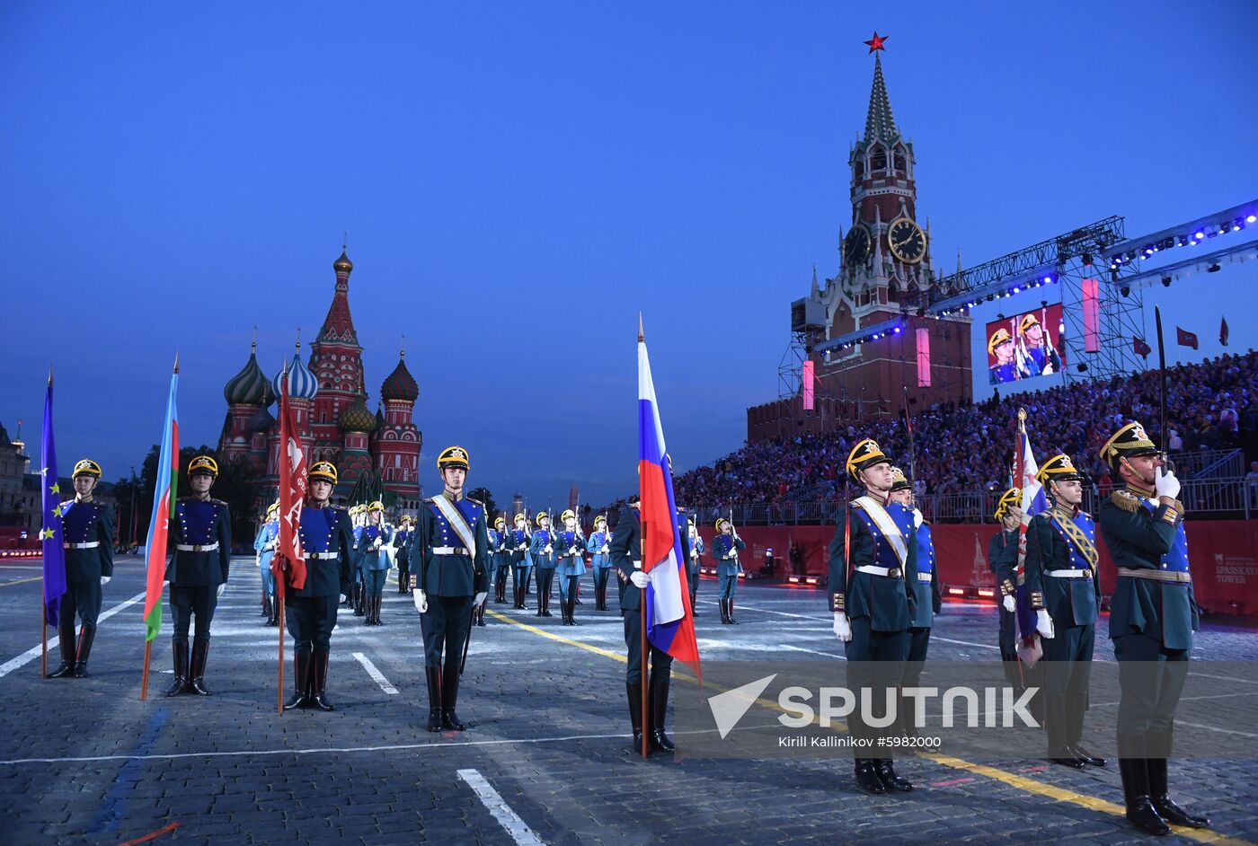 Russia Spasskaya Tower Festival Rehearsal