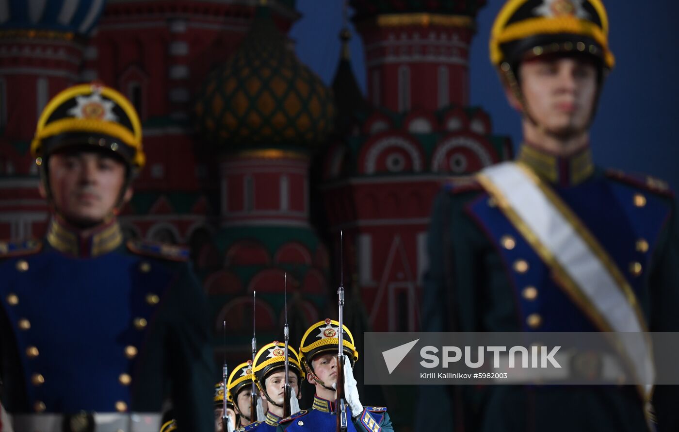 Russia Spasskaya Tower Festival Rehearsal