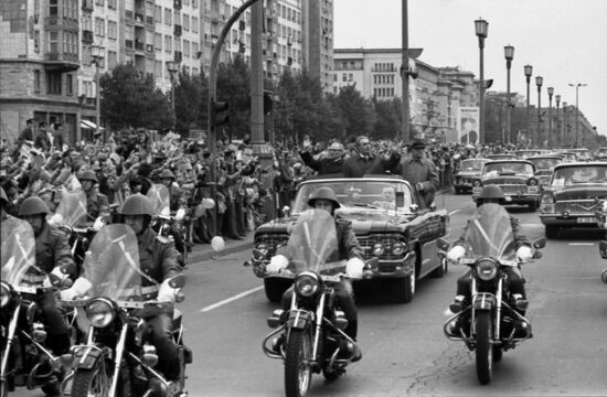 Leonid Brezhnev visits East Germany