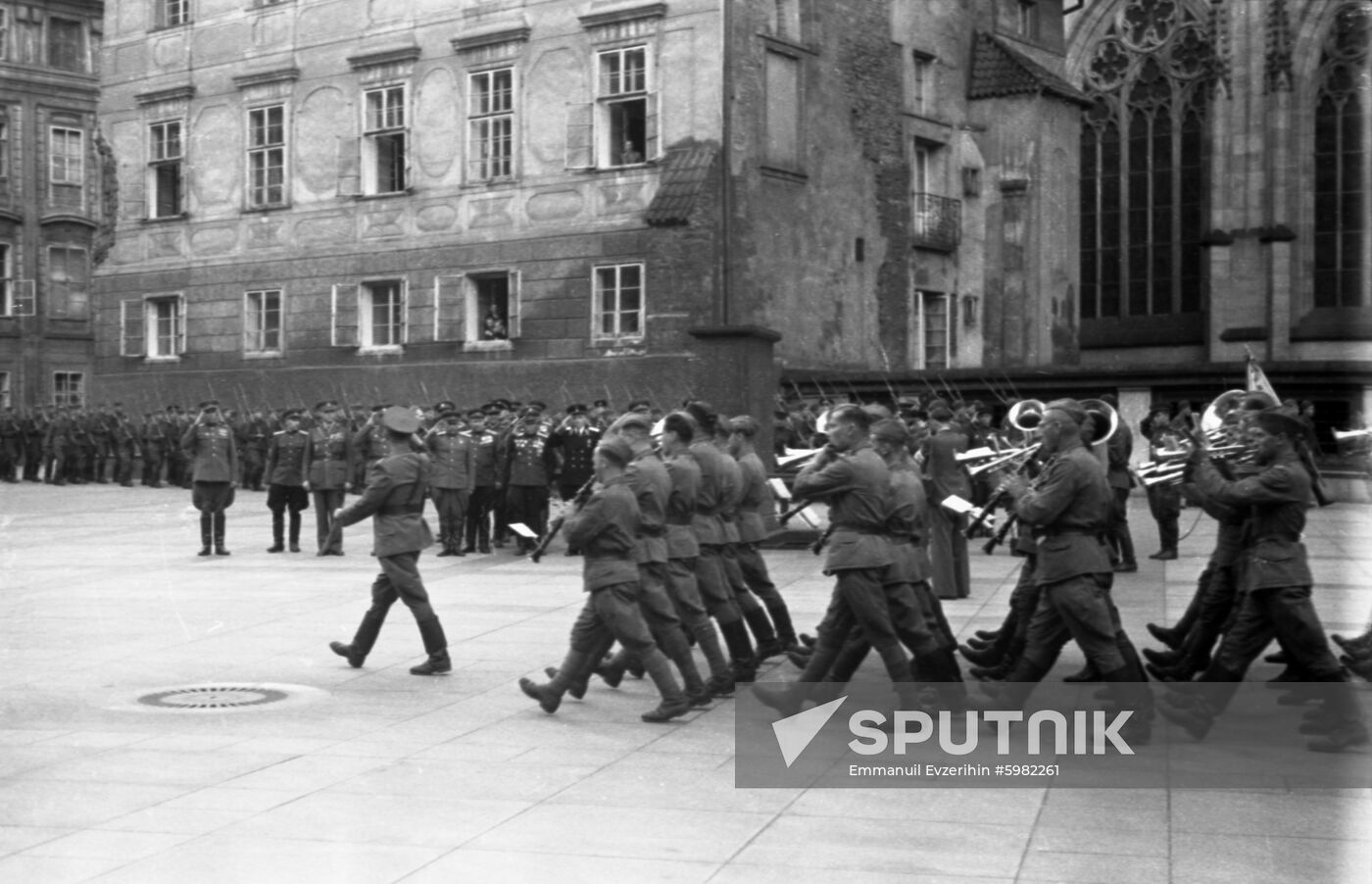 1945 Victory Parade in Prague Castle