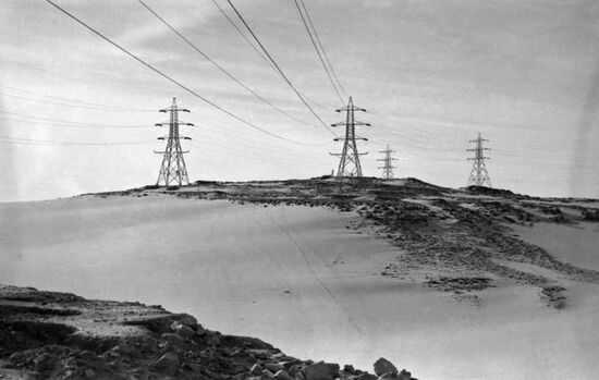 Power line near the Aswan Dam
