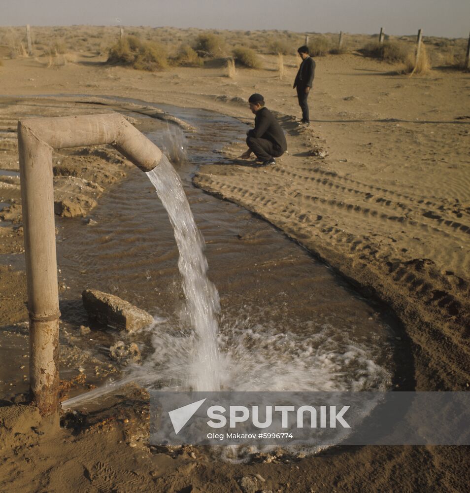 Water borehole in Turkmenistan