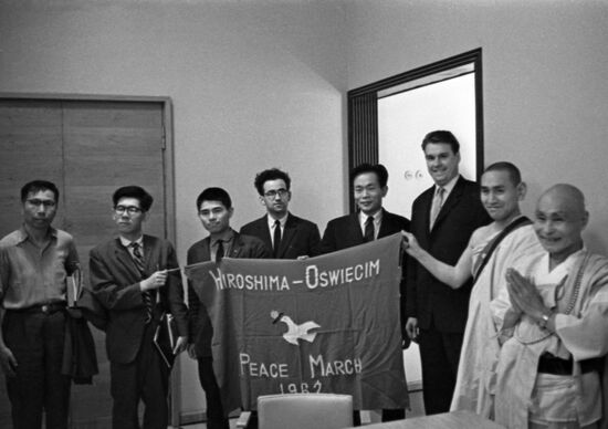 Peace March participants in Moscow