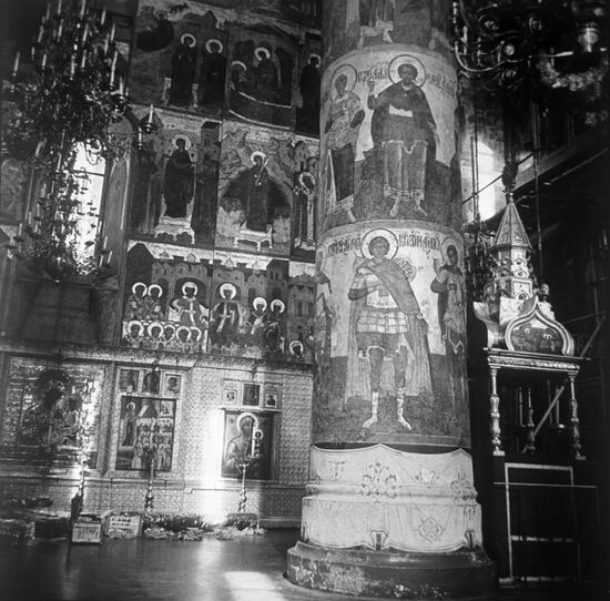 Interior of Assumption Cathedral in Moscow Kremlin