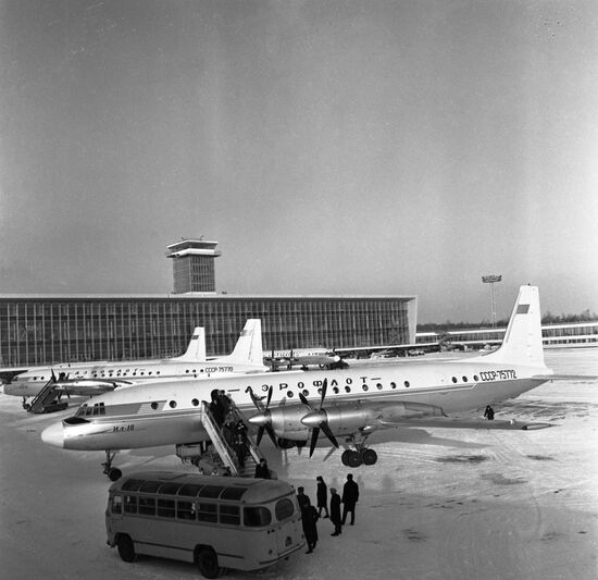 Airdield and terminal of Domodedovo airport