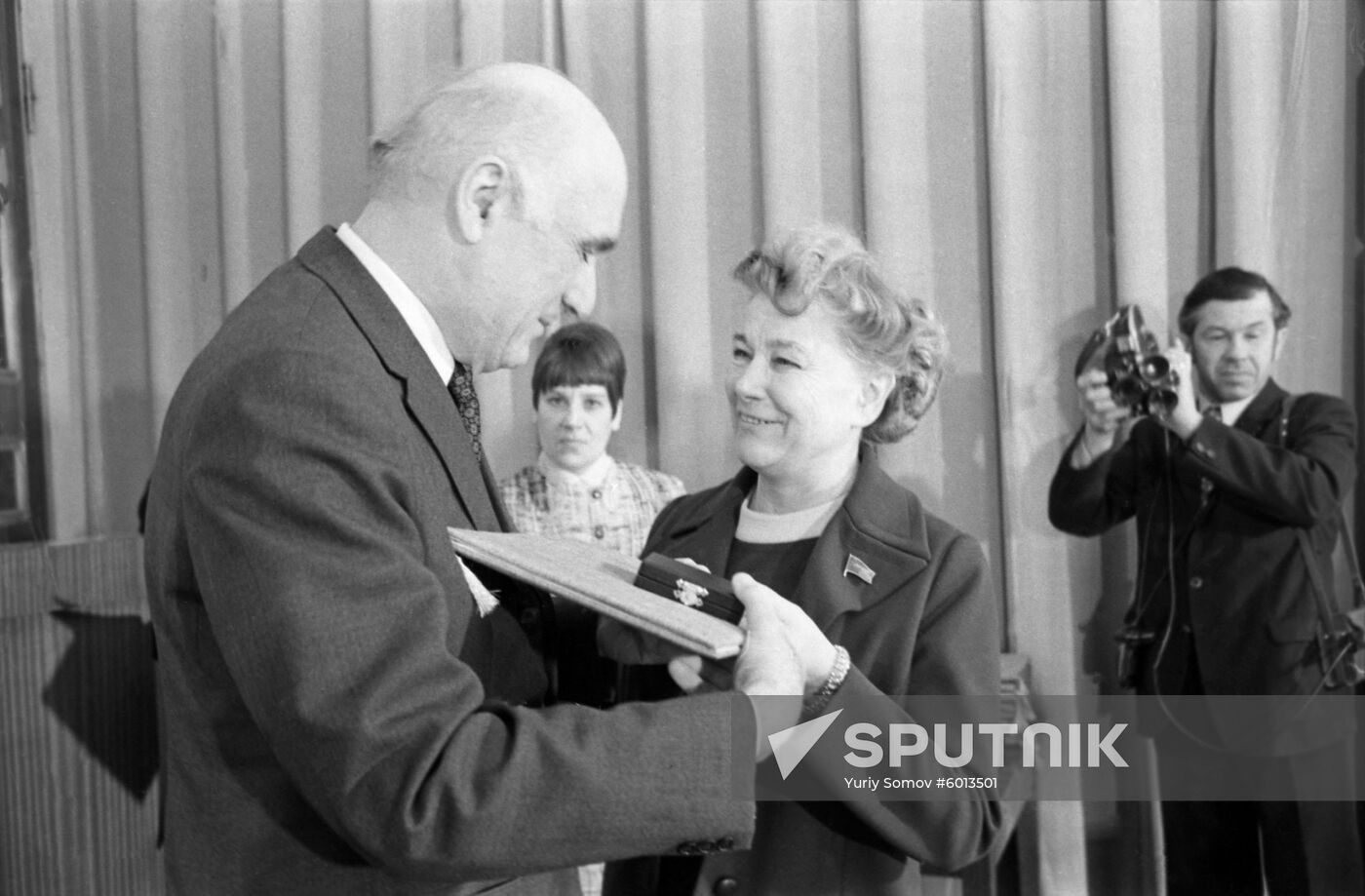 Minister of Culture of USSR Yekaterina Furtseva and poet Irakli Abashidze