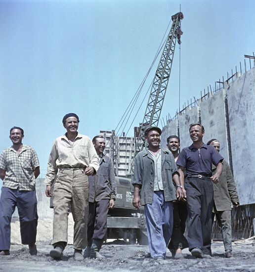 Brigade of Moscow construction workers