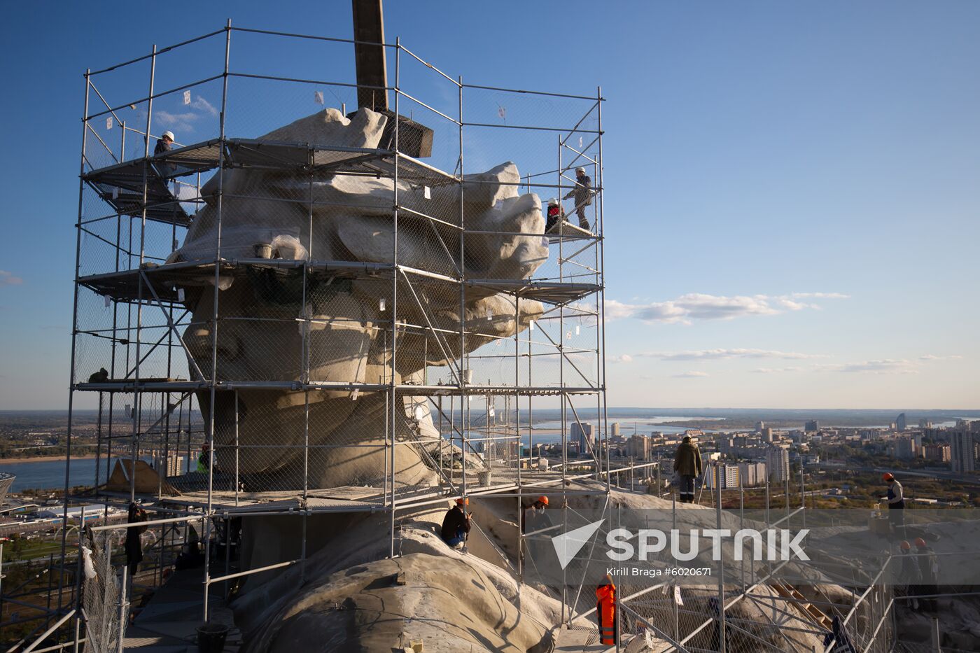 Russia Motherland Calls Statue Restoration