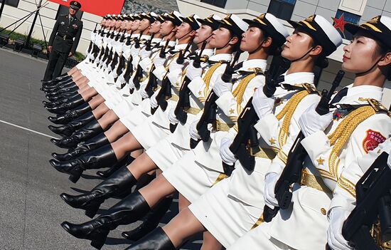 China Anniversary Parade Rehearsal