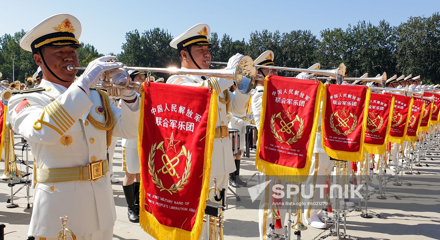 China Anniversary Parade Rehearsal