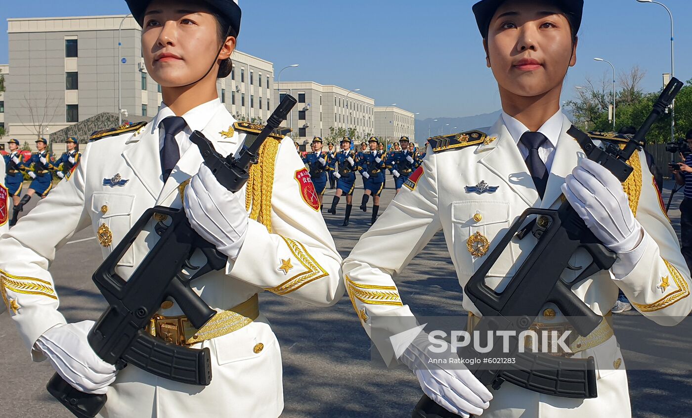 China Anniversary Parade Rehearsal