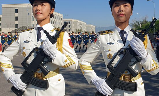 China Anniversary Parade Rehearsal