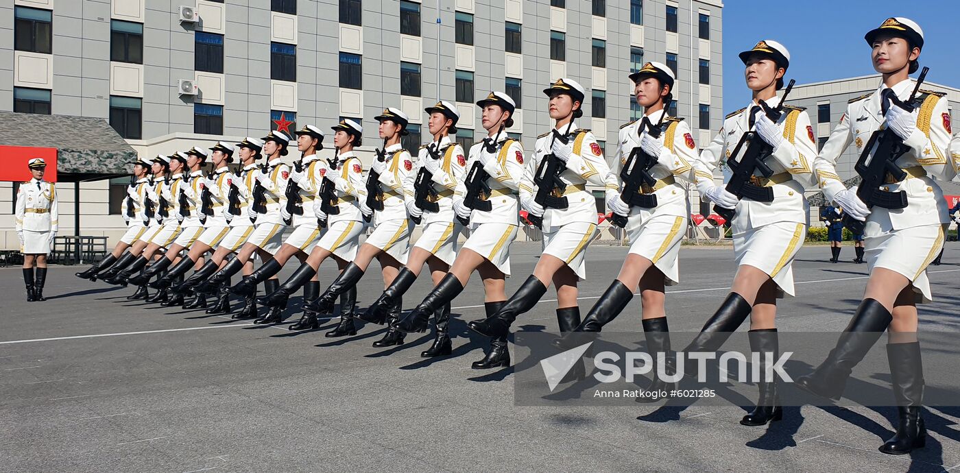 China Anniversary Parade Rehearsal