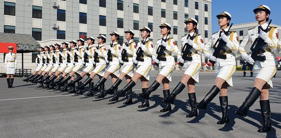 China Anniversary Parade Rehearsal