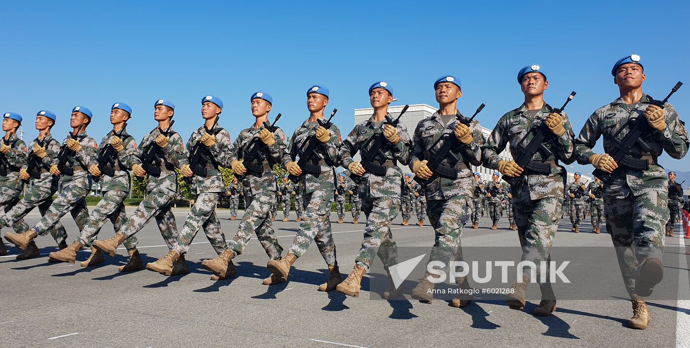 China Anniversary Parade Rehearsal