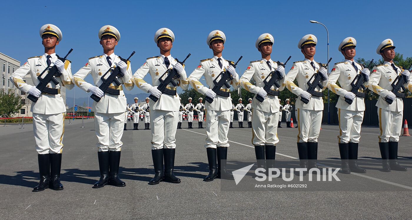 China Anniversary Parade Rehearsal