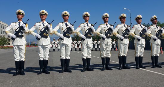 China Anniversary Parade Rehearsal