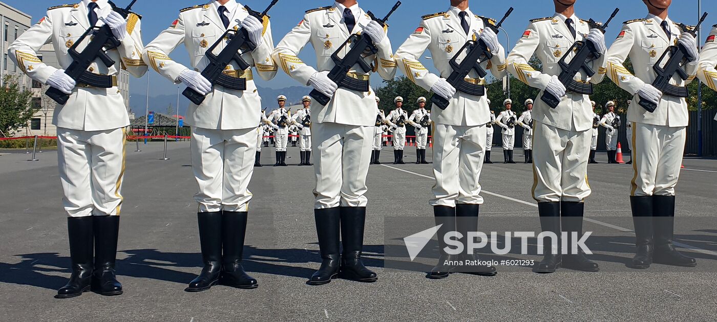 China Anniversary Parade Rehearsal