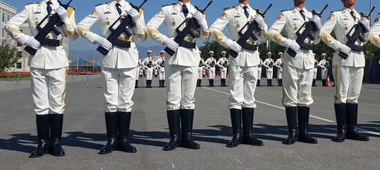 China Anniversary Parade Rehearsal