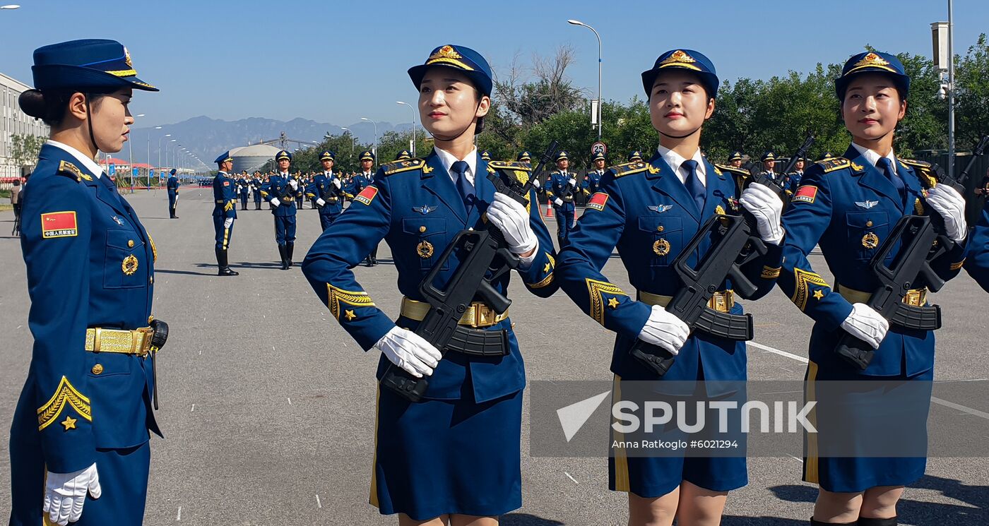 China Anniversary Parade Rehearsal