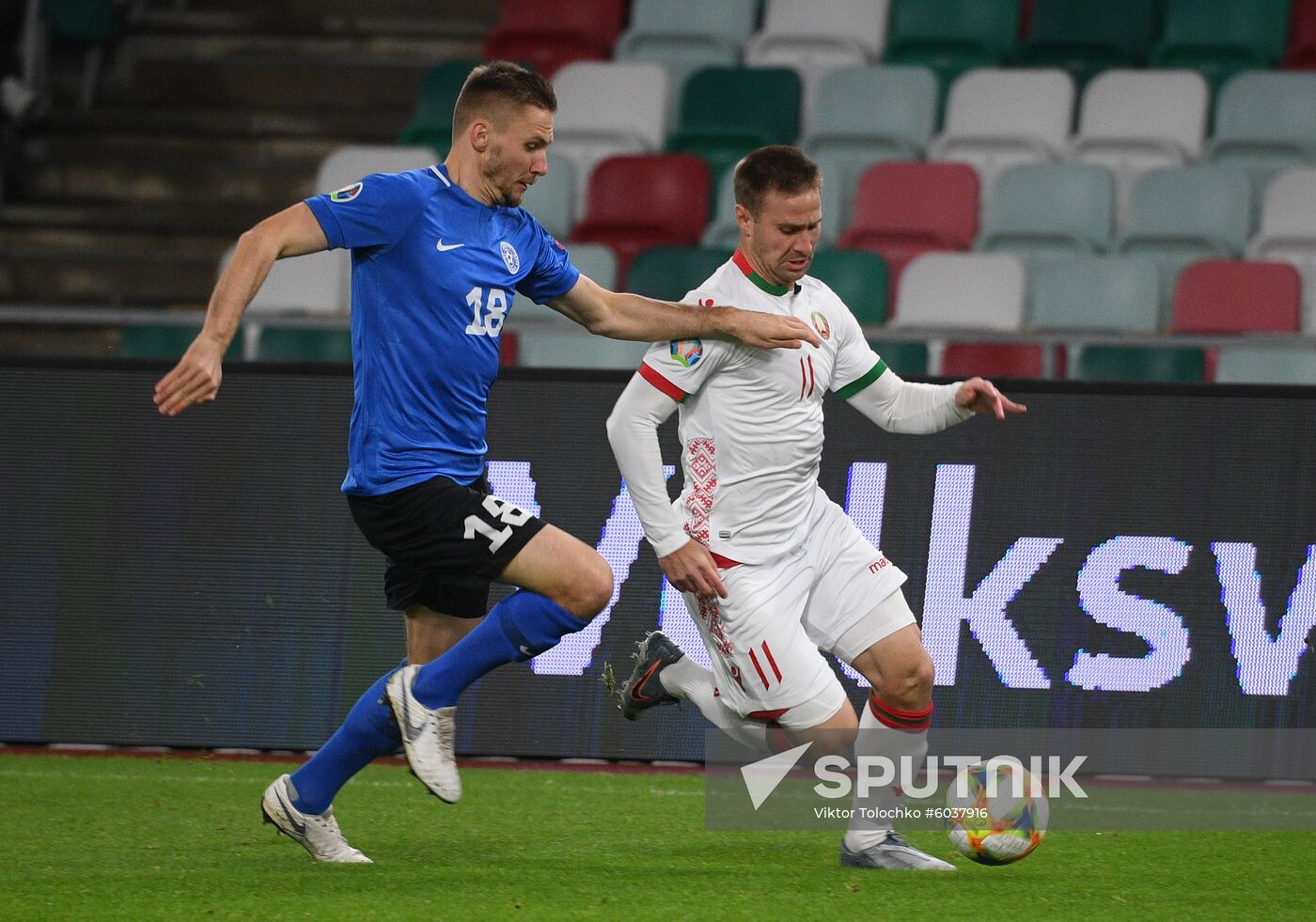 Belarus Soccer Euro 2020 Qualifier Belarus - Estonia