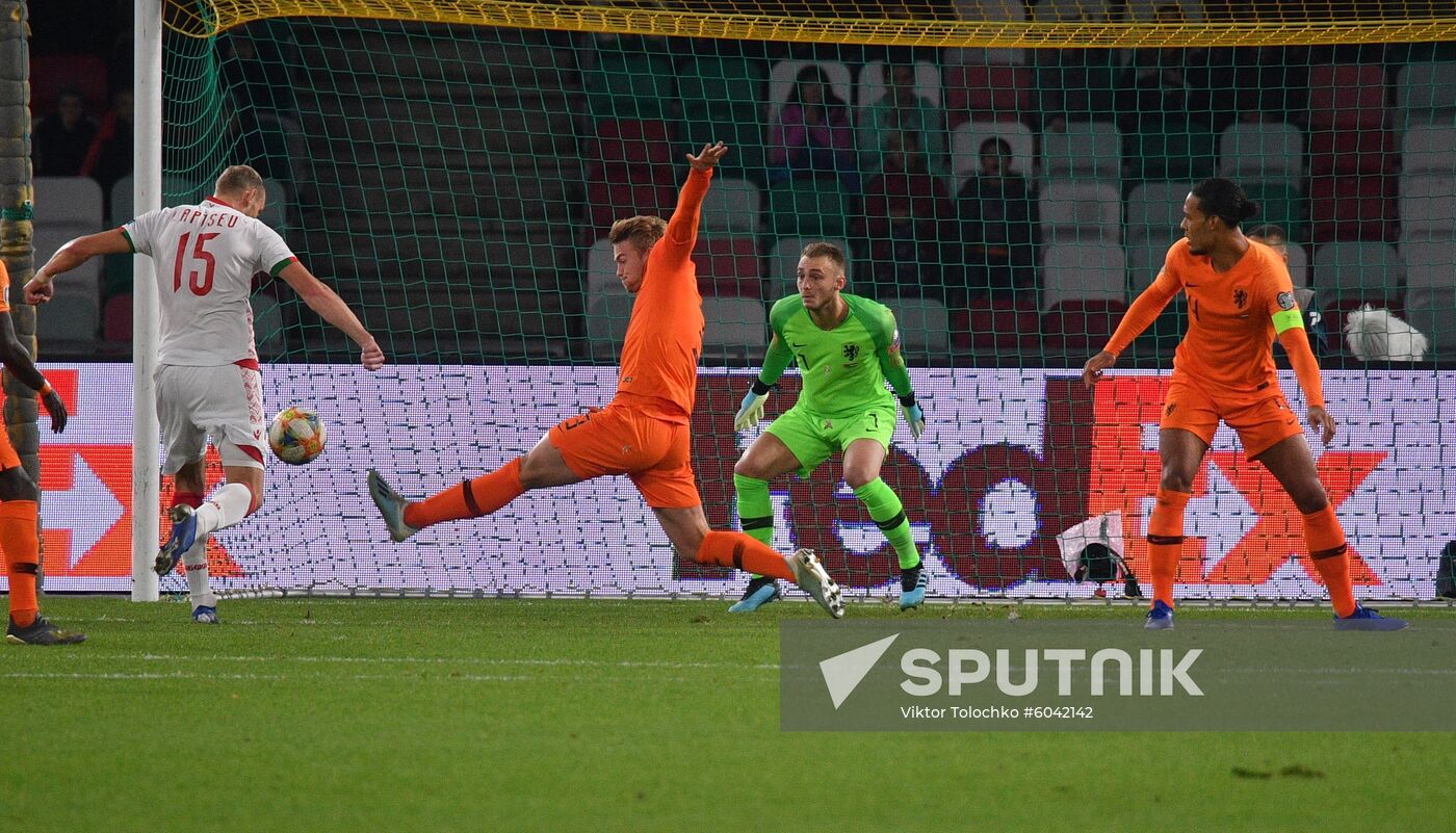 Belarus Soccer Euro 2020 Qualifier Belarus - Netherlands
