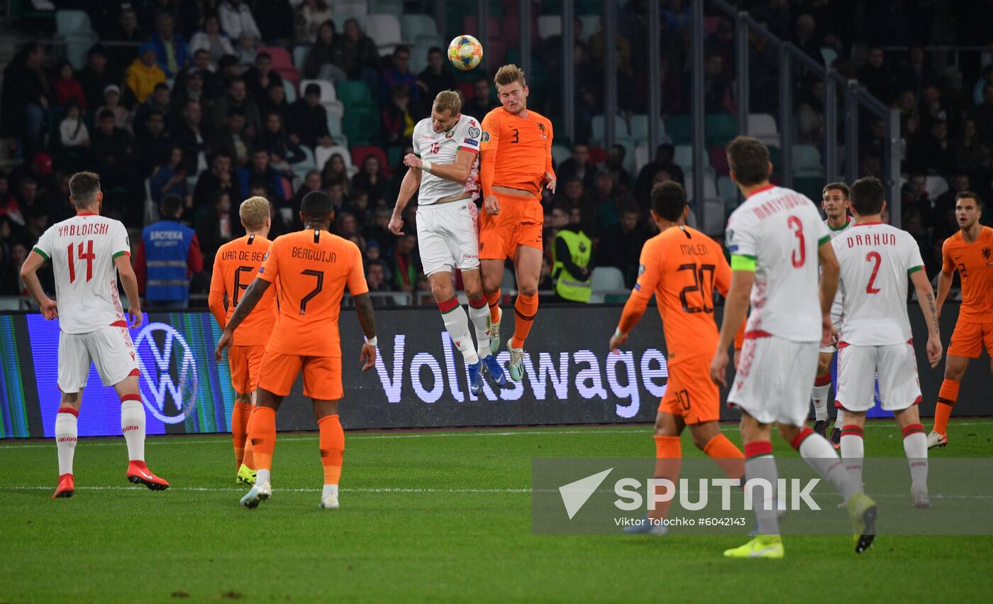Belarus Soccer Euro 2020 Qualifier Belarus - Netherlands