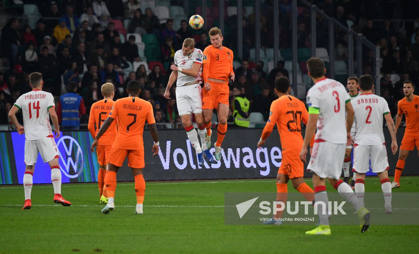 Belarus Soccer Euro 2020 Qualifier Belarus - Netherlands
