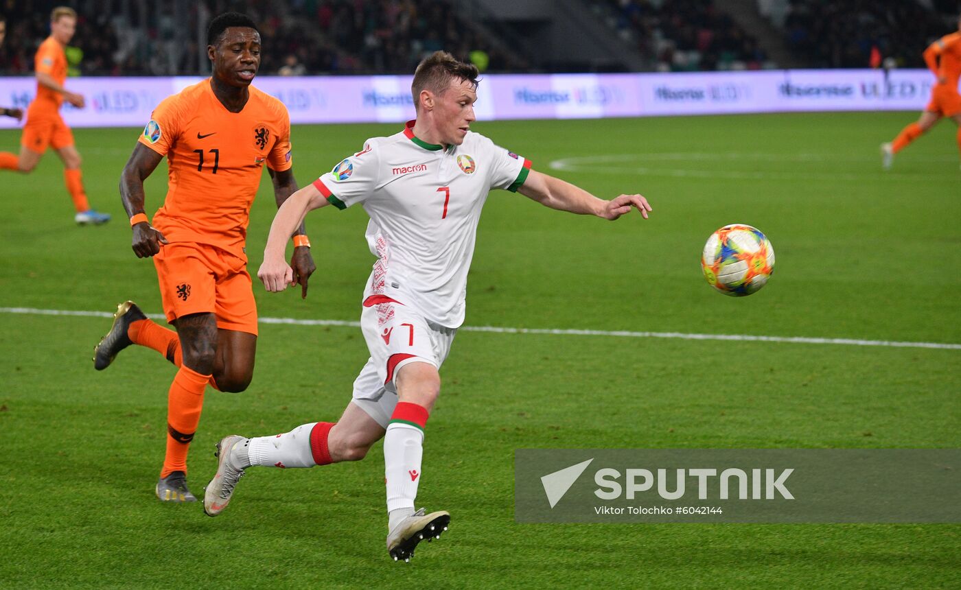 Belarus Soccer Euro 2020 Qualifier Belarus - Netherlands