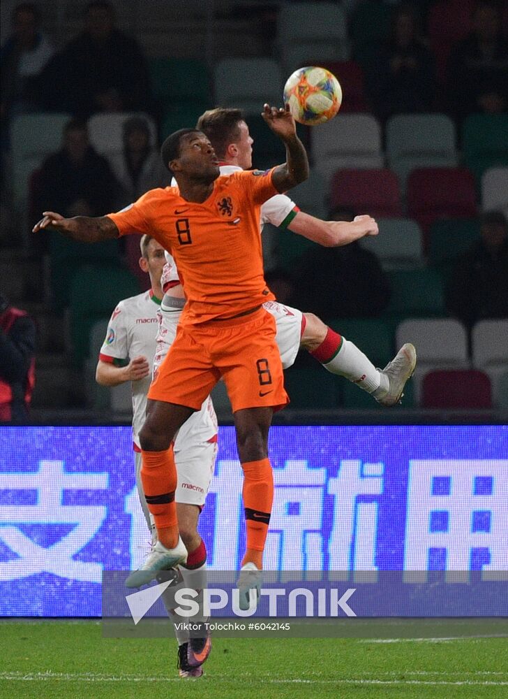 Belarus Soccer Euro 2020 Qualifier Belarus - Netherlands