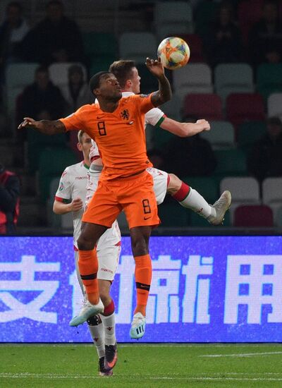 Belarus Soccer Euro 2020 Qualifier Belarus - Netherlands