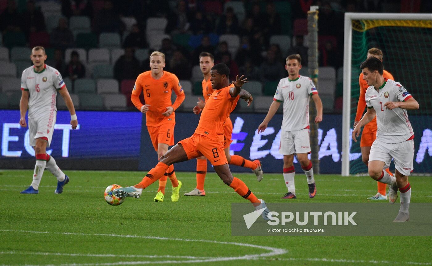 Belarus Soccer Euro 2020 Qualifier Belarus - Netherlands