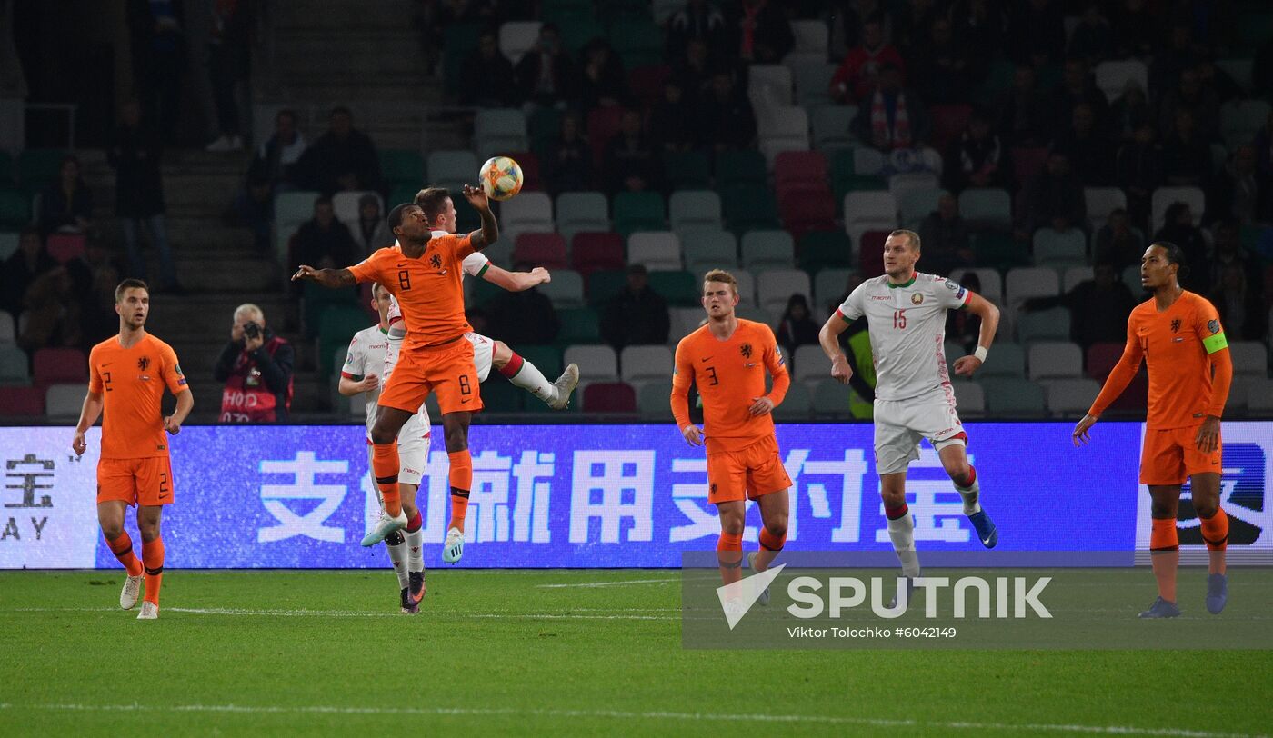 Belarus Soccer Euro 2020 Qualifier Belarus - Netherlands