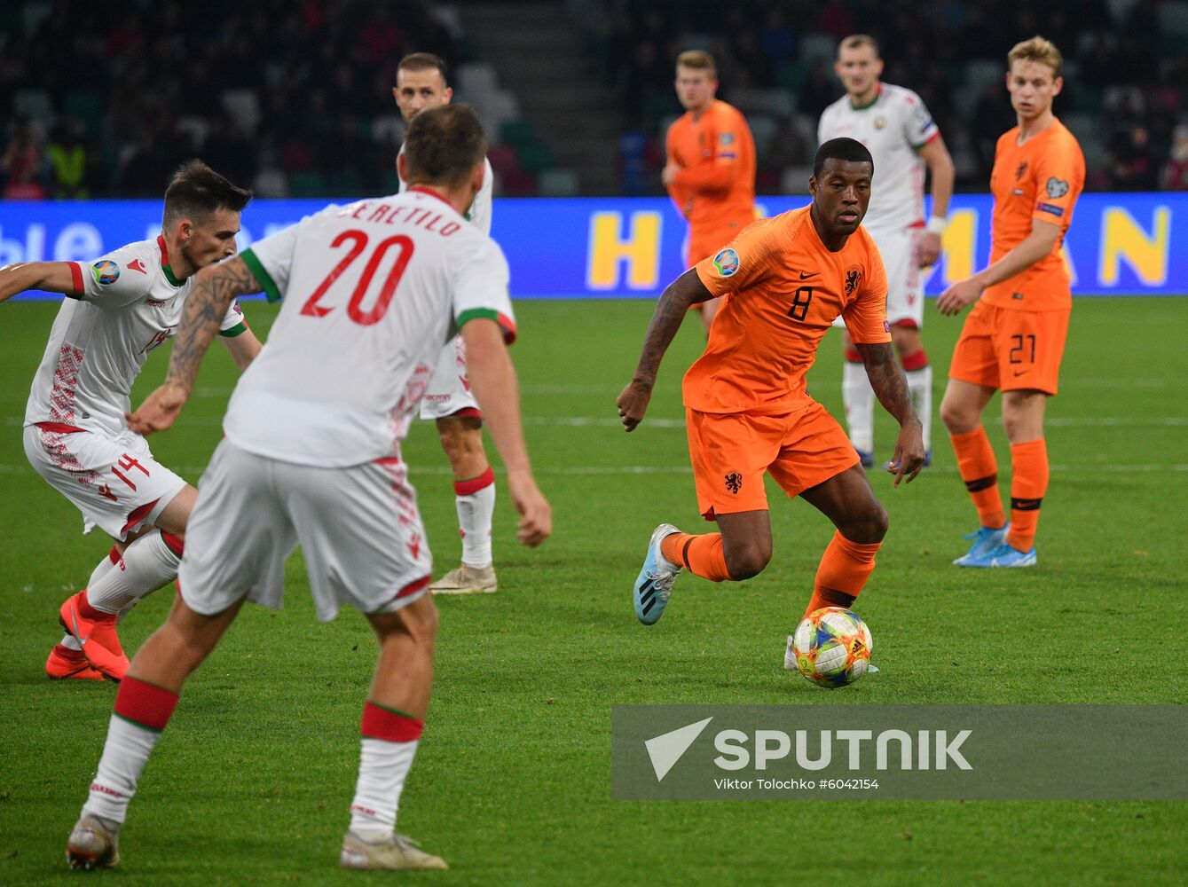 Belarus Soccer Euro 2020 Qualifier Belarus - Netherlands