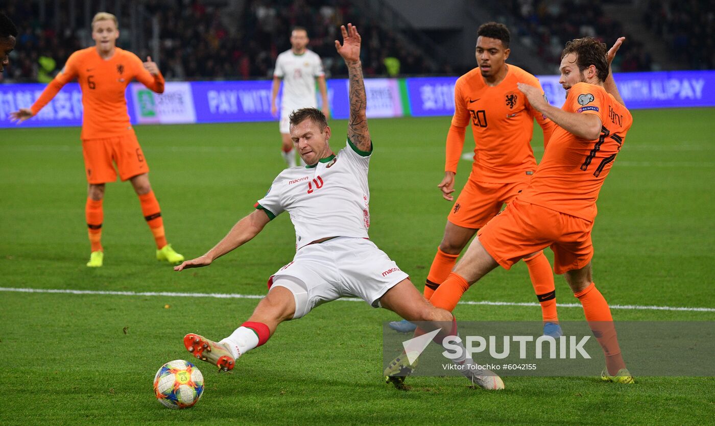 Belarus Soccer Euro 2020 Qualifier Belarus - Netherlands