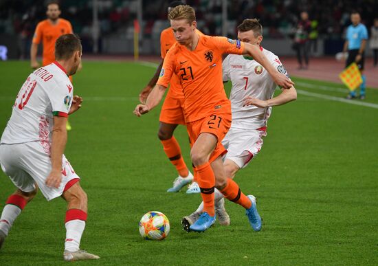Belarus Soccer Euro 2020 Qualifier Belarus - Netherlands