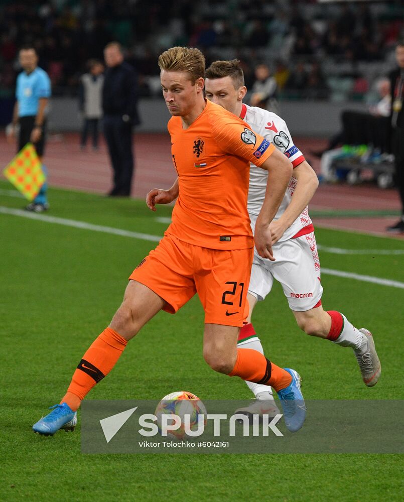 Belarus Soccer Euro 2020 Qualifier Belarus - Netherlands