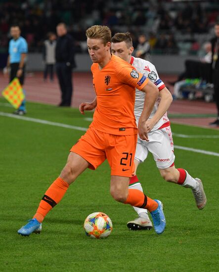Belarus Soccer Euro 2020 Qualifier Belarus - Netherlands
