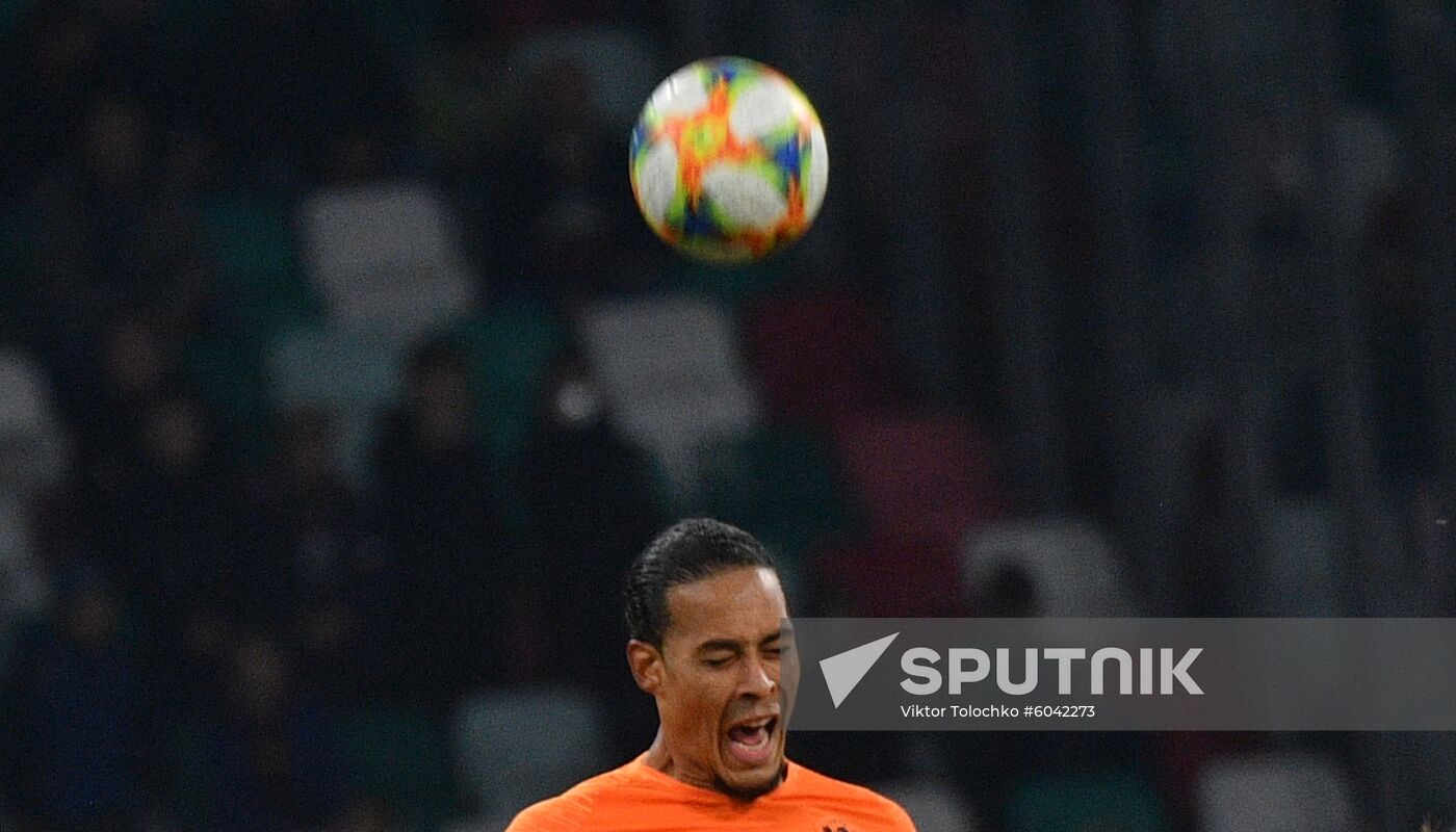 Belarus Soccer Euro 2020 Qualifier Belarus - Netherlands