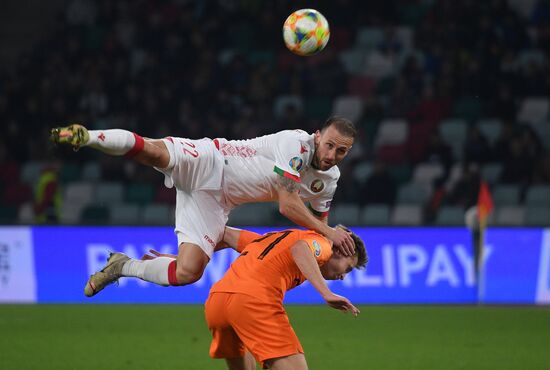 Belarus Soccer Euro 2020 Qualifier Belarus - Netherlands
