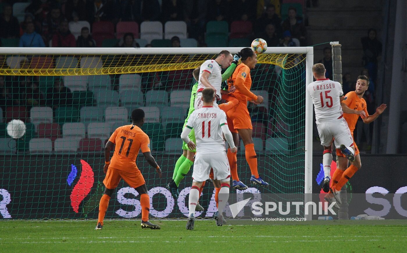 Belarus Soccer Euro 2020 Qualifier Belarus - Netherlands