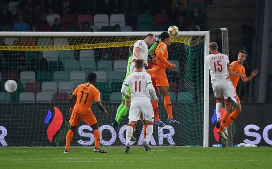Belarus Soccer Euro 2020 Qualifier Belarus - Netherlands