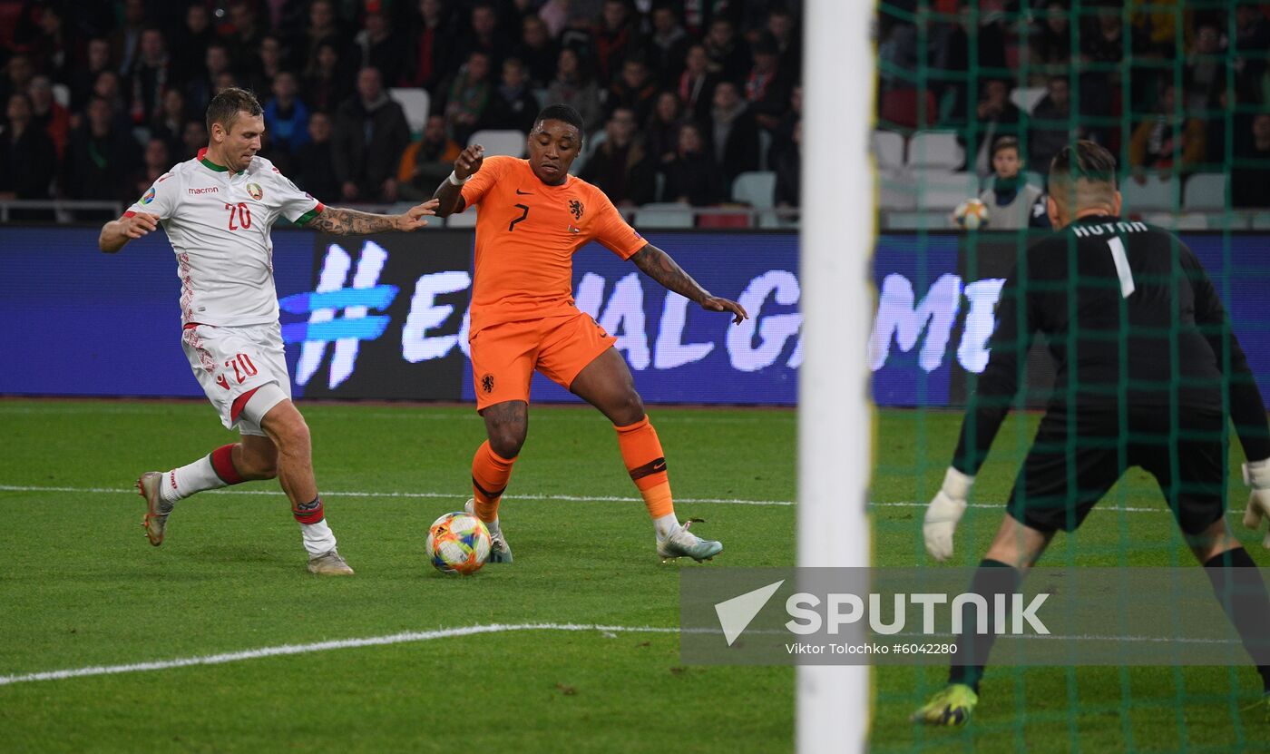 Belarus Soccer Euro 2020 Qualifier Belarus - Netherlands