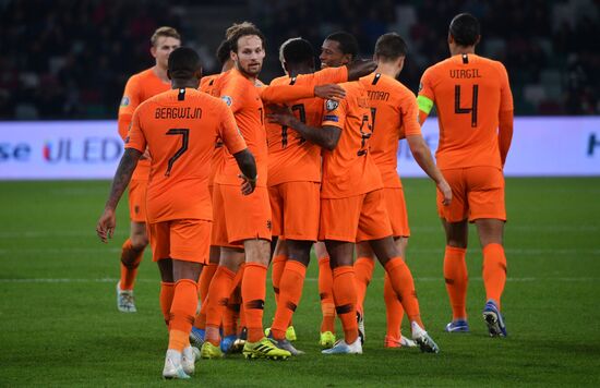 Belarus Soccer Euro 2020 Qualifier Belarus - Netherlands