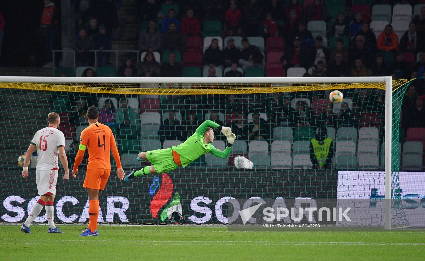 Belarus Soccer Euro 2020 Qualifier Belarus - Netherlands