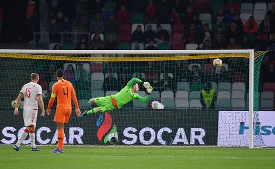 Belarus Soccer Euro 2020 Qualifier Belarus - Netherlands