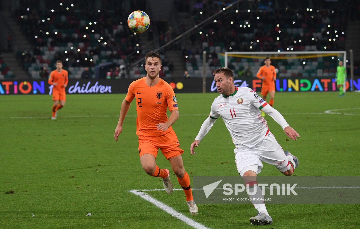 Belarus Soccer Euro 2020 Qualifier Belarus - Netherlands