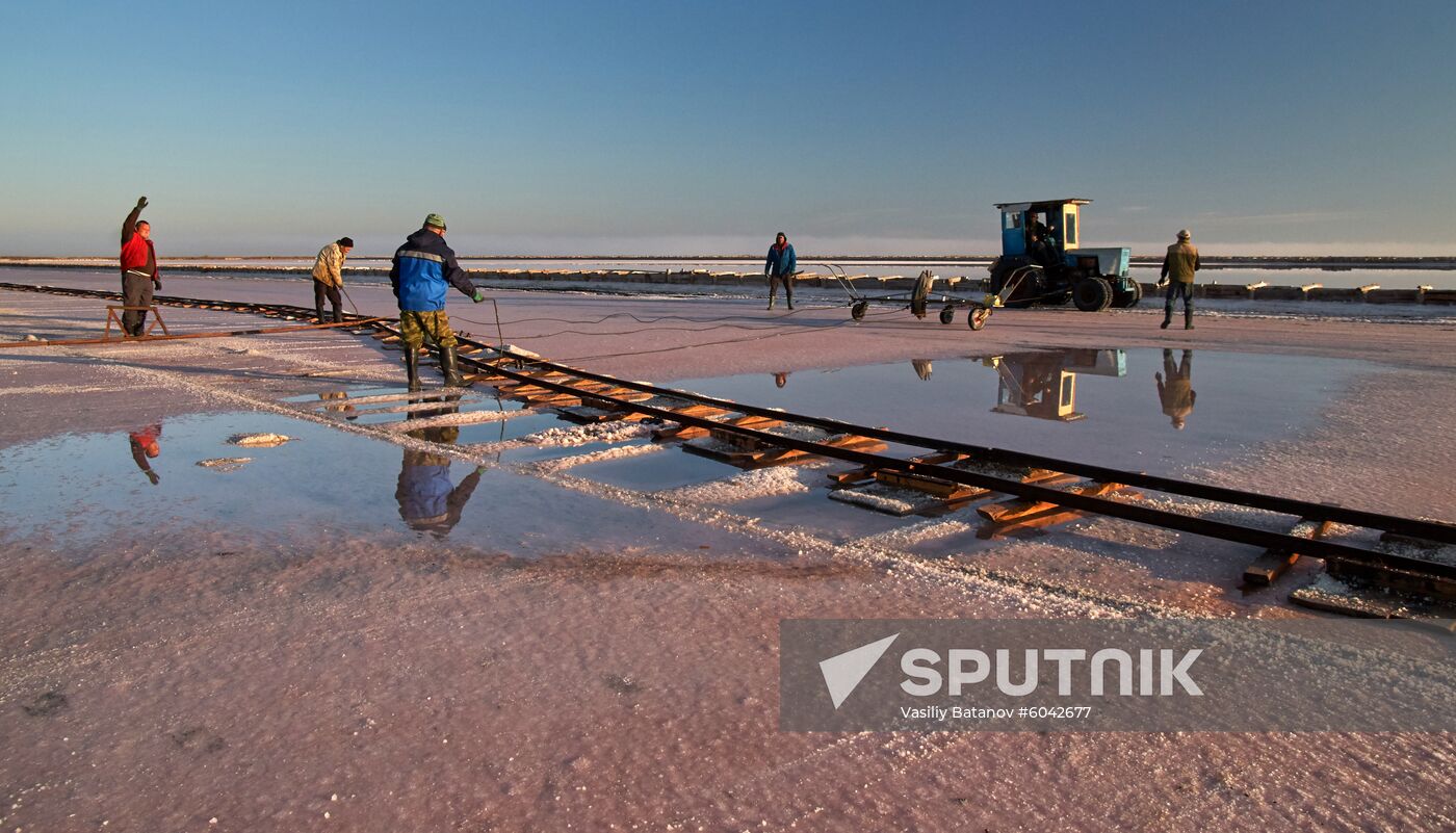 Russia Crimea Salt Harvesting